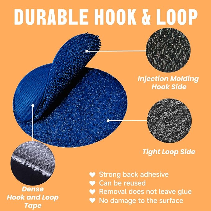 Self Adhesive Dots, Strong Adhesive 1000pcs 0.59" Diameter Sticky Back Nylon - Image 3
