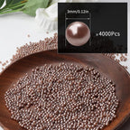 4000pcs Coffee 3mm Pearl Beads - Image 2