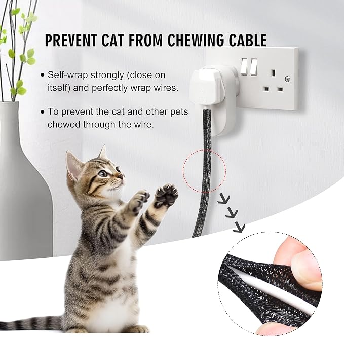 10ft - 3/8 inch Cord Protector Cable Sleeve Split Wire Loom Tubing - Image 4