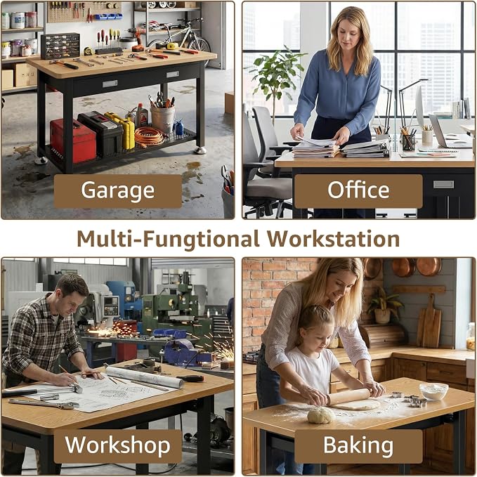 39" Heavy Duty Work Bench With Drawer and Storage - Image 8