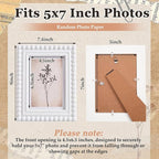1 Pack 5 x 7 Picture Frame, Wood Beaded Boho Photo Frame, Vintage Photo Display - Image 2