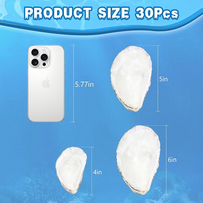30Pcs 4"-5" Concave Oyster Shells - Image 3