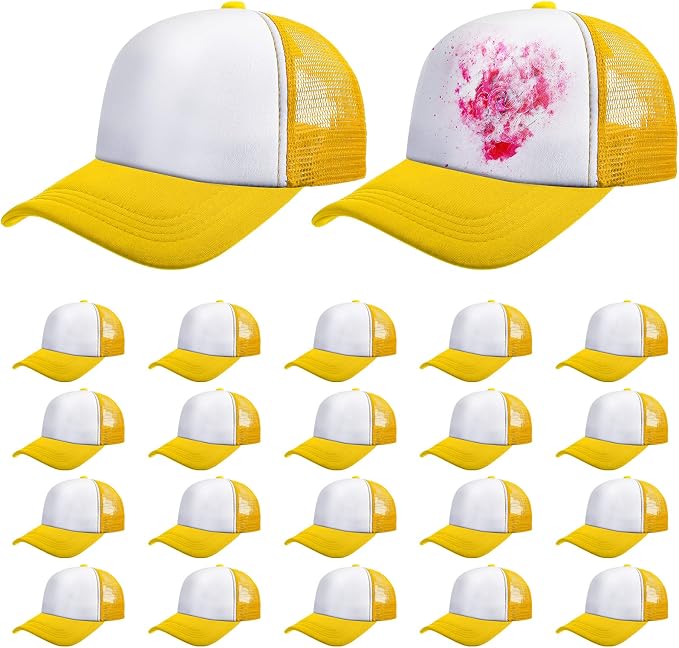 Vabean 24 Pack Sublimation Blank Cap Trucker Mesh Cap Unisex Plain Blank by Vabean