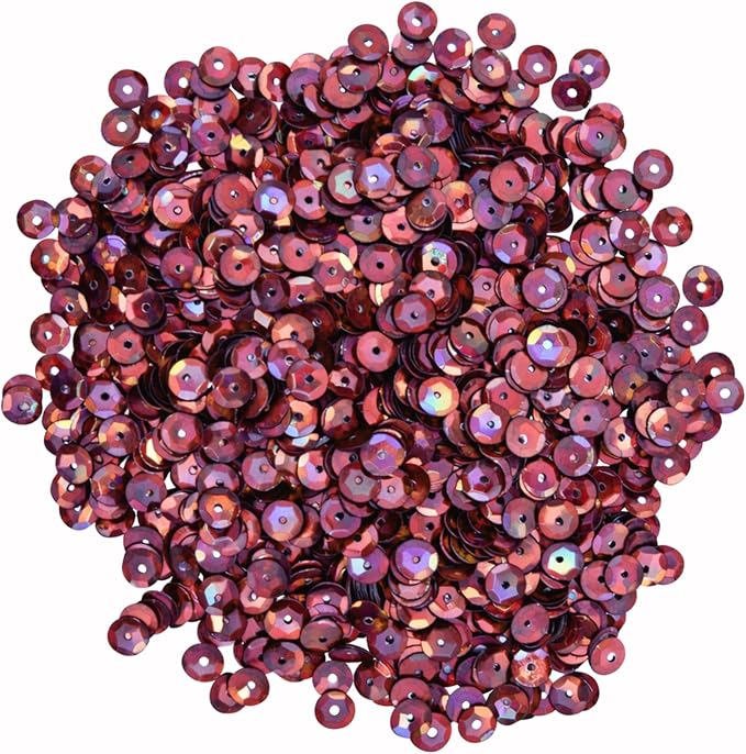 Mandala Crafts 6mm Cup Holographic Maroon Sequins - Image 2
