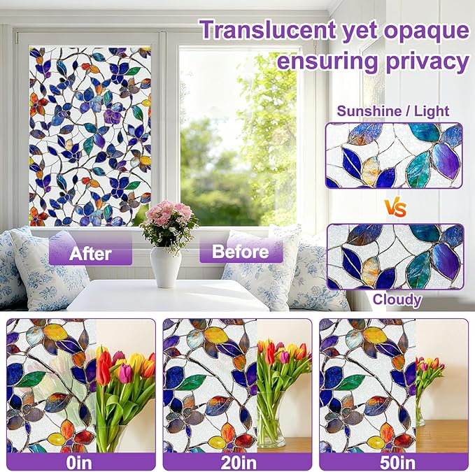 Window Privacy Film Stained Glass Window Film Frosted Window Film Window clings - Image 3