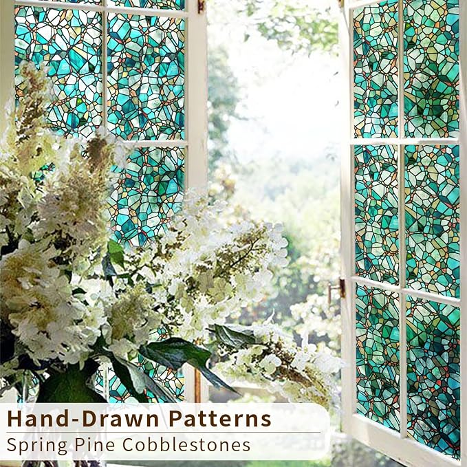 funlife Original Hand-Drawn Faux Stained Glass Window Film, Double-Sided Static - Image 4