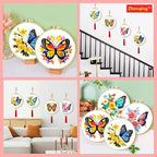 Zhenqing 4-Pack Butterfly Cross Stitch Kits – 11CT 24x24cm Aida Cloth - Image 7