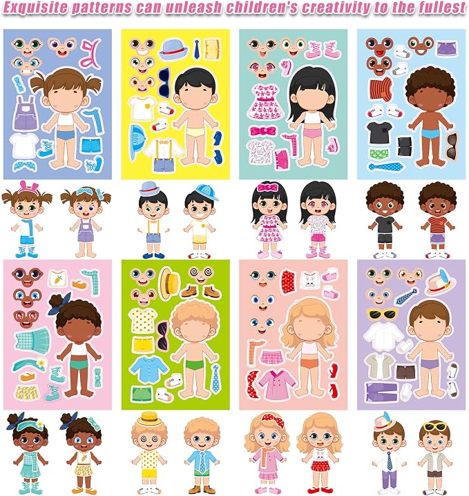 32 Sheets Make a Face and Dress Up Stickers, Make Your Own Stickers - Image 3