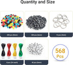 BIGCOMER 568Pcs DIY Bead Keychain Making Kit – Alphabet Letter Beads & Key - Image 2