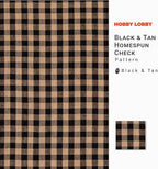 Hobby Lobby Black & Tan Homespun Check Cotton Fabric, 1 Yard | Precut Fabric - Image 2