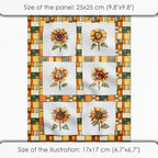 Patchwork Sunflower Cotton Fabric Panel – Six 10×10 inch Designs + Bonus - Image 5