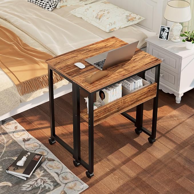 GreenForest Folding Desk with Wheels, 31.5" Rolling Table - Image 2