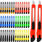42 Pack Box Cutter Retractable, 9MM Snap-Off Blade Utility Knife by TIFICAL