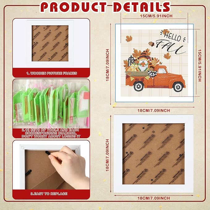 Trandraft 13 Pcs Truck Seasonal Diamond Art Kits - Image 3