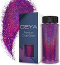 Ceya 3.8oz/ 110g Holographic Ultra Fine Glitter Powder Laser Purple Glitter by CEYA
