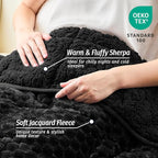 Wemore Fleece Weighted Blanket for Adults, Dual Sided Cozy Soft Sherpa Heavy - Image 2