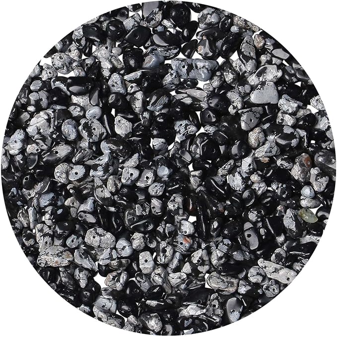 LAIDANLA Snowflake 400pcs Natural Chip Stone Beads 5-8mm Healing Crystal by LAIDANLA