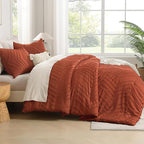 Andency Burnt Orange King Size Comforter, Boho Terracotta Soft Warm Bedding - Image 7