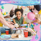 Funnymoom 60 Pcs Mermaid Birthday Party Decor 7 Inch Mermaids Dessert Paper - Image 4