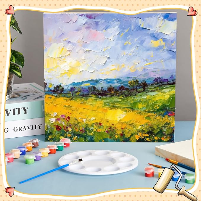 Barydat 24 Pcs Wood Panels for Painting 8'' x 8'' Unfinished Wood Canvas Board - Image 4
