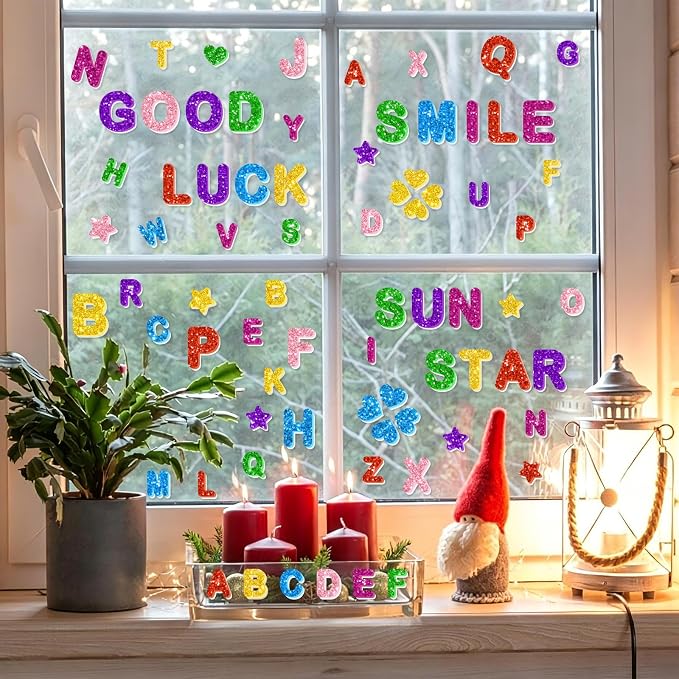 448PCS Glitter Foam Letter Stickers, Colorful Alphabet Stickers, Self-Adhesive - Image 7