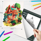 OSIMIG 10 Pack Sketch Books 8.5" x 11", Top Spiral Bound Sketch Pad, Bulk - Image 2