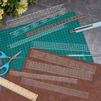 BENECREAT 9Pcs Acrylic Leather Punch Tool, 3 Widths Crystal and Rivet Spacing - Image 5