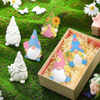 Poen 6 Sets Ready to Paint Your Own Ceramic Gnome Statues Summer DIY Unpainted - Image 5