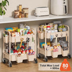 2 Tier Small Rolling Cart Metal - Image 3