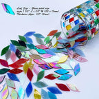 LITMIND 120 Pieces Assorted Colors Iridescent Mosaic Glass Petals & Leaves - Image 6