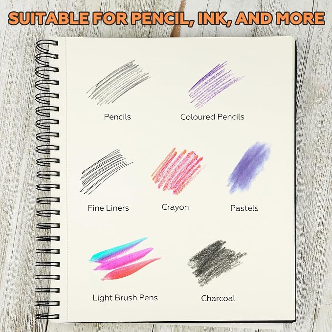 Joibabe 5.5" x 8.5" Sketch Book ，2 Pack 80-Sheets，Double-Sided Hardbound - Image 6