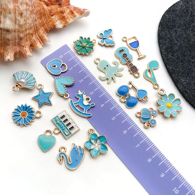 WOCRAFT 40pcs 20 pairs Assorted Enamel Bracelet Charms - Image 5