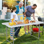 FDW 4FT Folding Table Half Portable Foldable Table Picnic Table - Image 2