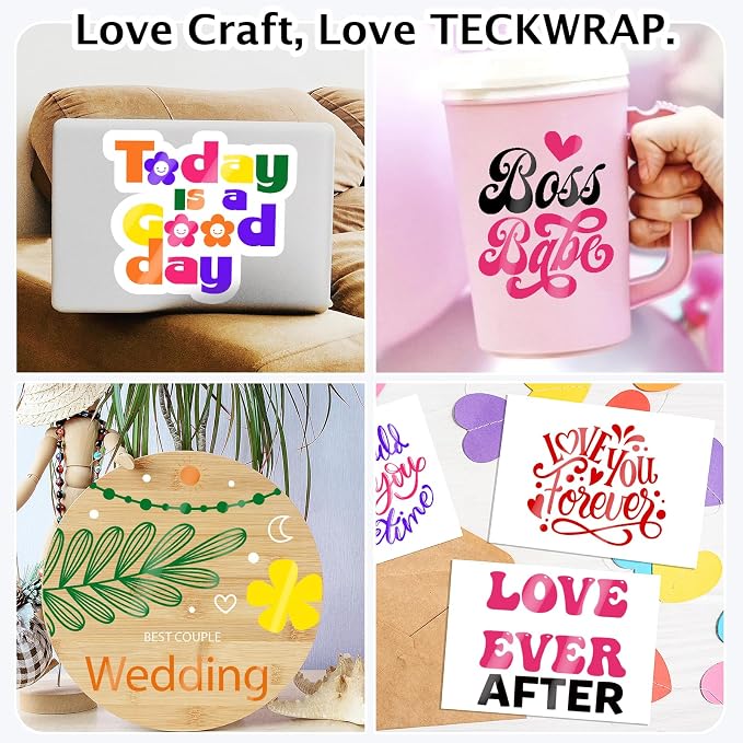 TECKWRAP 001 Glossy Permanent Vinyl - 12in x 3ft Rolls 10 Colors Adhesive Vinyl - Image 6