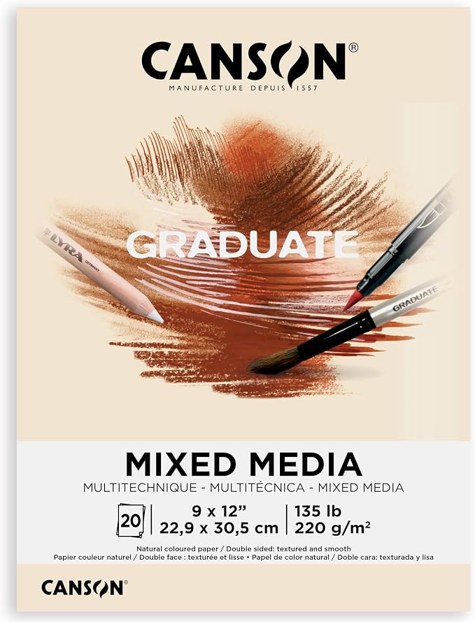 Canson Graduate Natural Mixed Media Pad, 9x12 inch, 20 Sheets | Artist Paper by Unknown