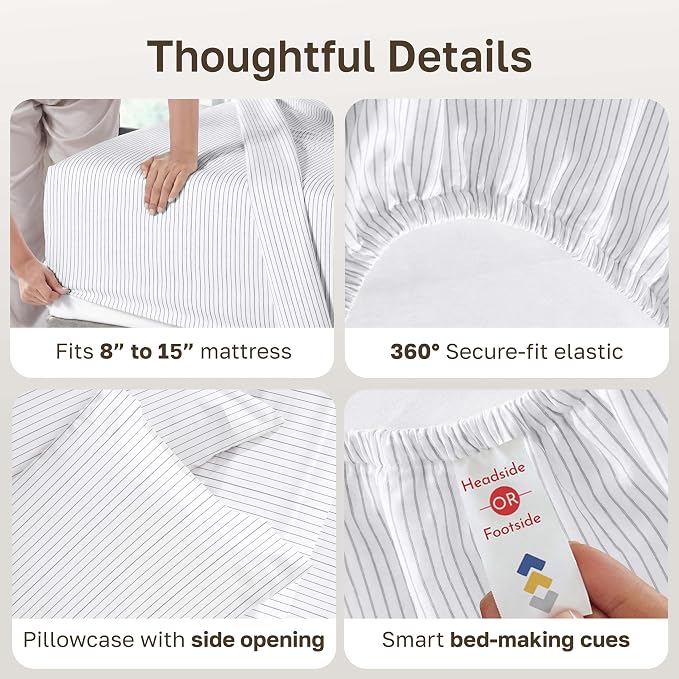 California Design Den Soft 100% Cotton Twin XL Bed Sheets Set, 400 Thread Count - Image 5