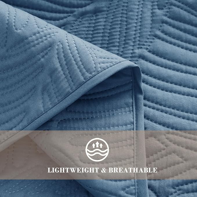 Exclusivo Mezcla Queen Quilt Bedding Set, Lightweight Bluish Grey Quilts Queen - Image 5