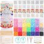 Pizooro Friendship Bracelet Kit, 28 Colors 5040 Pcs Clay Beads 1200 Pcs Letter by Pizooro