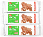 Pepy Premium European Air Dry Modeling Clay Terracotta 3 Pack 2.2 lb Bars by Pepy