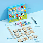 JOYIN 12 Wooden Magnet Creativity Arts & Crafts Painting Kit - Image 2