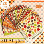 HunnmingRe 20 Pcs 10''x10'' Fall Quilting Fabric Square Autumn Maple Leaves - Image 2