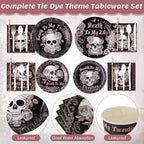 450 Pcs Death to My 20s Tableware Set Rose Gold Black 30th Birthday Party - Image 3