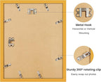 11x14 Picture Frame with Wavy Mat, Wooden Real Glass 11 x 14 Photo Frame - Image 4