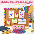 750Pcs Foam Stickers, Colorful Foam Shape Stickers Self Adhesive Star Heart - Image 4