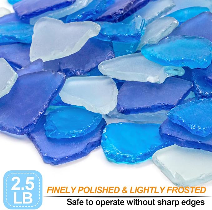 Keedolla 40oz Sea Glass for Crafts, Bulk Sea Glass Art Decor, Tumbled Frosted - Image 3