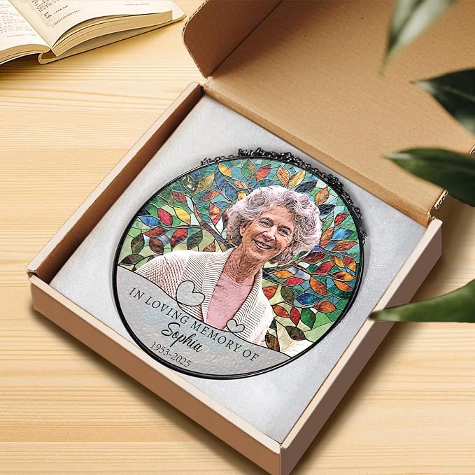 Personalized Photo Memorial Suncatcher, Custom Photo Stained Glass Window - Image 6