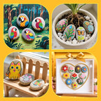 Simetufy 15Pcs Rocks for Painting, Large 3-4 Inch Natural River Stones - Image 6