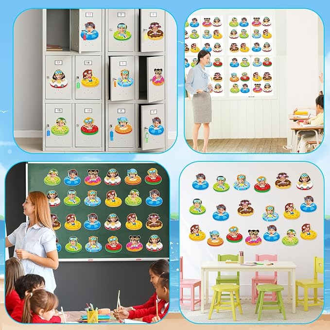 gisgfim 80Pcs Summer Cutouts Swim Ring Decorations Bulletin Board Summer - Image 6