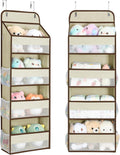 Yecaye 2 Pack 4 Tier Over the Door Organizer, Foldable Portable Baby Essentials for Stuffed Animal Storage - Multi-purpose Bathroom Closet Organizers and Storage for Kids Newborn Baby Stuff Beige