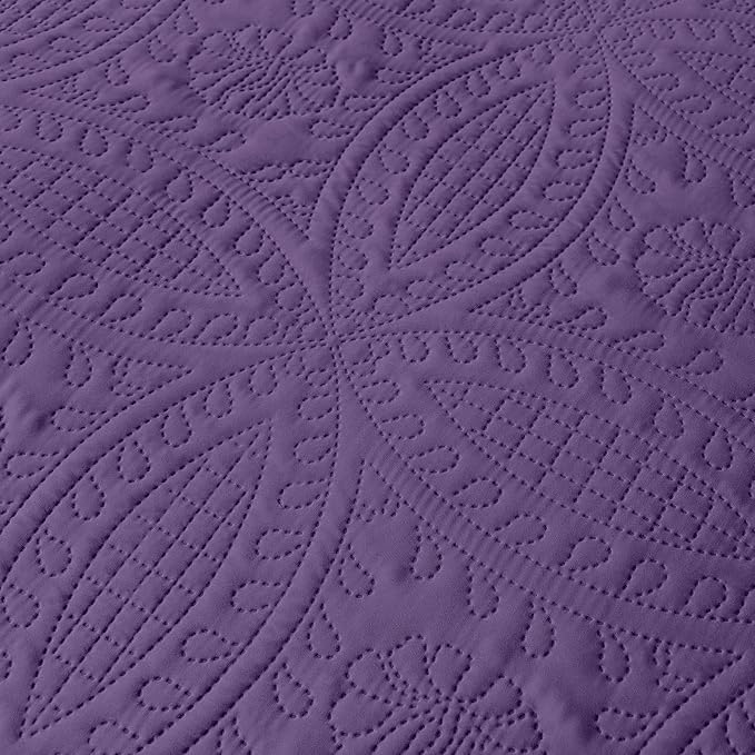akkialla Purple Twin Quilt Set, Ultrasonic Lightweight Bedspread Coverlet - Image 7